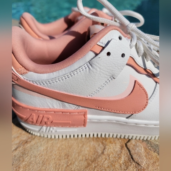 Nike Womens Air Force 1 Shadow In Washed Coral Size 8 - Picture 8 of 13